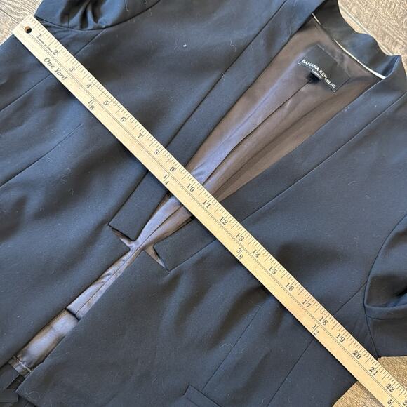 Banana Republic Women's Chiffon Fringe Blazer Black Size 16 - Picture 6 of 10